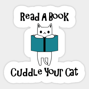 Read Book Cuddle Cat Sticker